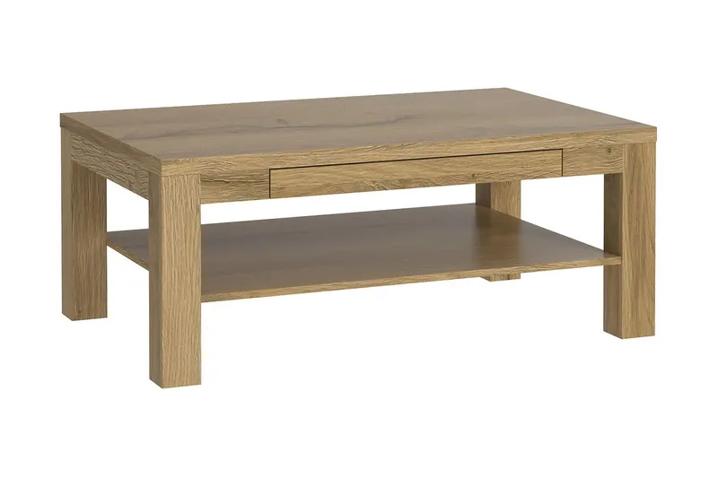 Hovencamp Soffbord 110 cm med Förvaring Hylla - Brun — Brun