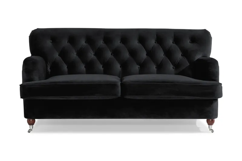 Howard Riviera 2-sits Sammetssoffa - Svart — Svart