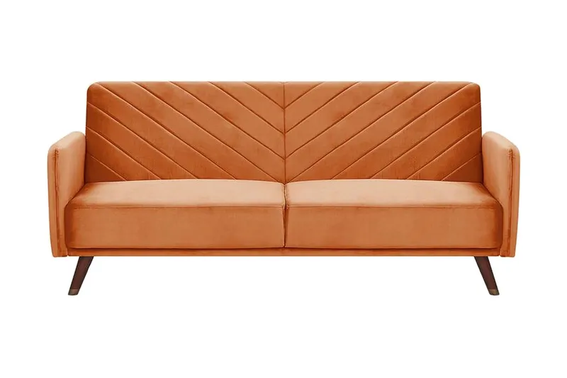 Induja 3-sits Bäddsoffa - Sammet/Orange — Sammet/Orange