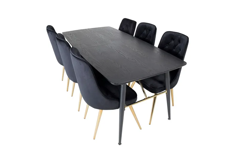 Irunea Matbord 180 cm med 6 st Valerie Lyx Sammetsstol — Venture Home