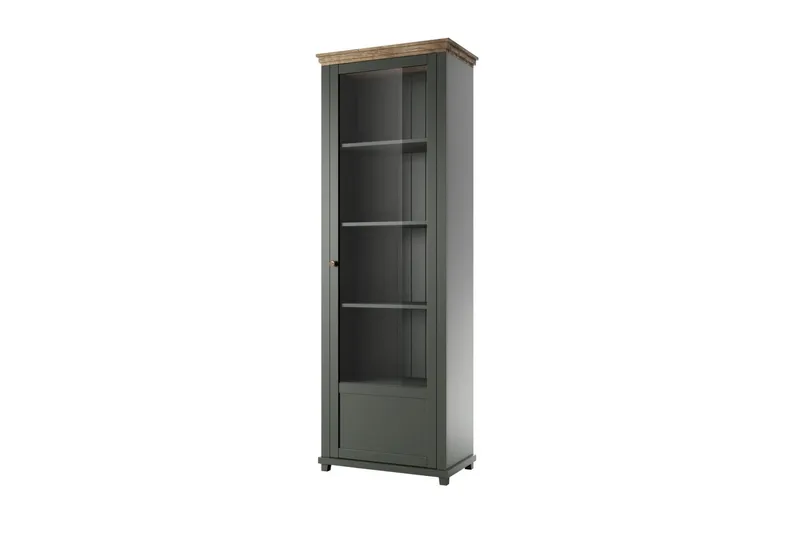 Ivreri Vitrinskåp 42 cm djup 71 cm bred 200 cm hög Mörkt Trä - Khaki/Natur (Art.nr 1408362) — Khaki/Natur