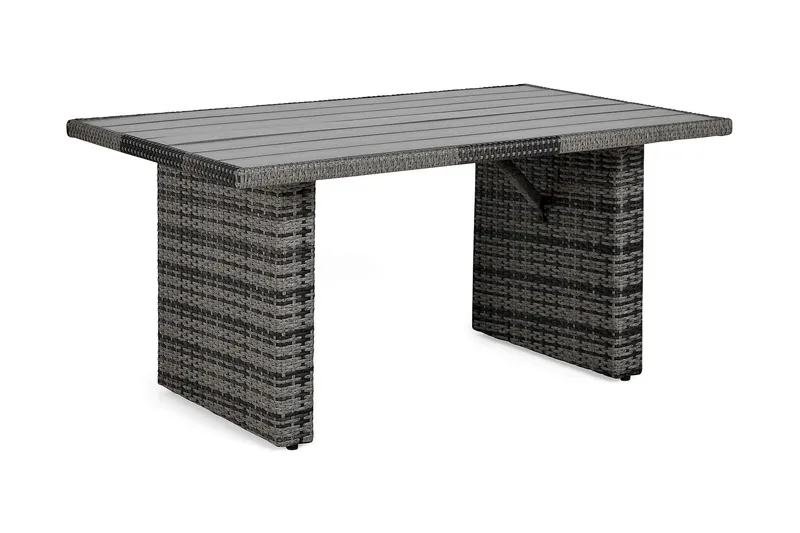 James Utebord 85x145 cm – Matbord utomhus i konstrotting med bordsskiva i Aintwood - Grå — Comfort Garden
