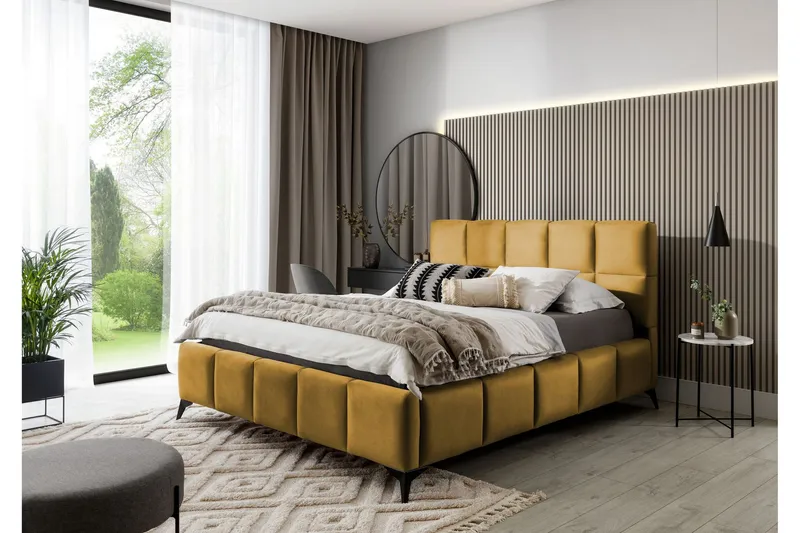 Kamble Sängram med Förvaring 160x200 cm - Gul (Art.nr 1580892) — Gul