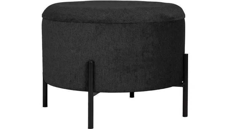 Karan Puff med förvaring 55 cm Rund - Antracit — Antracit
