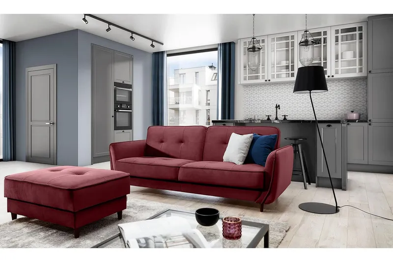 Katsuya Bäddsoffa 3-sits - Röd — Röd
