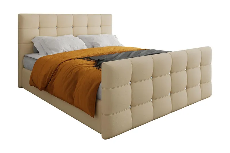 Kleos Kontinentalsäng 140x200cm med Sänggavel - Beige — Beige