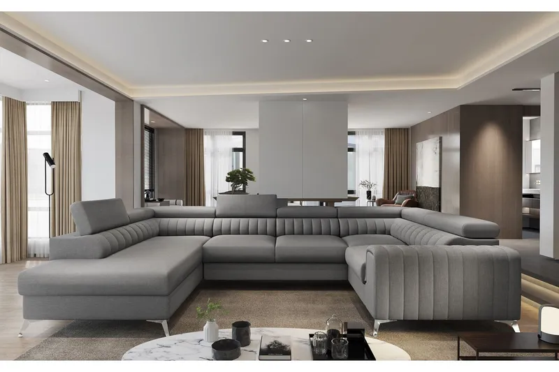 Kotori Hörnbäddsoffa m. Schäslong - Grå (Art.nr 1565446) — Grå