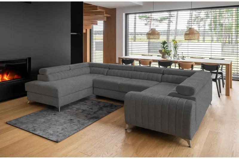 Kotori Hörnbäddsoffa m. Schäslong - Grå (Art.nr 1565047) — Grå