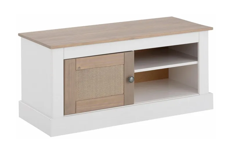 Lanseria TV-bänk 95 cm - Vit/Grå — Loft24