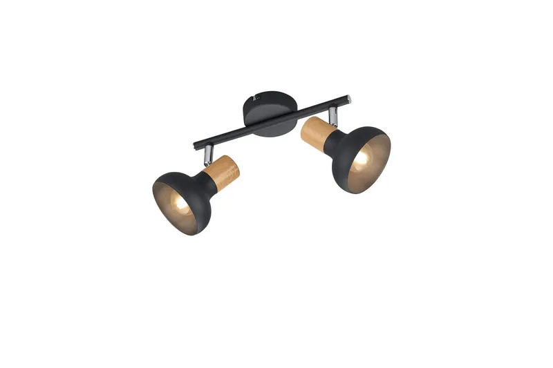 Latika Spotlight 2L E14 mattsvart/ trä - Matt svart/Trä — Trio Lighting
