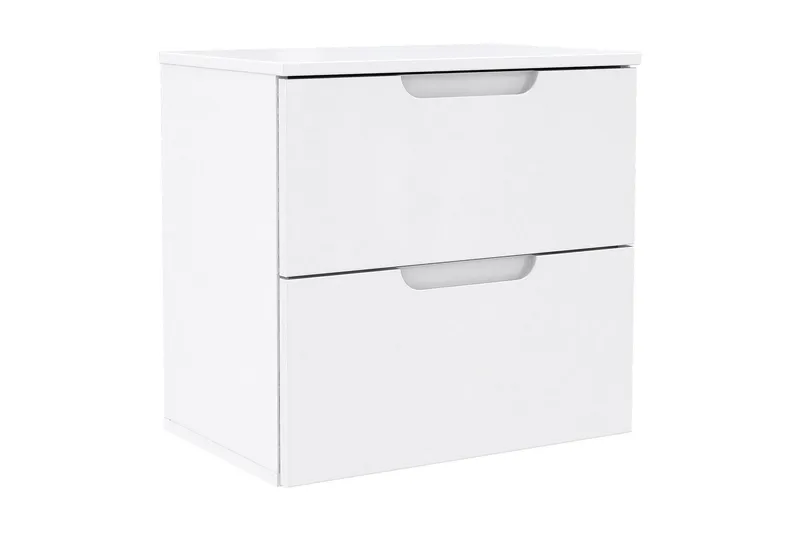 Llanharry Sängbord 50 cm med Förvaring 2 Lådor - Vit — Vit