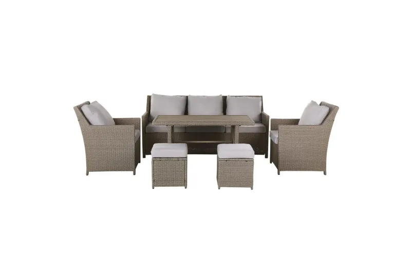 Loungegrupp med bord Fonti Natur/grå/beige - Natur/grå/beige — Natur/grå/beige