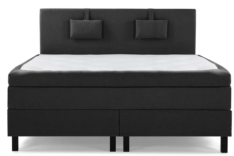 Lucky Komplett Sängpaket 160x200 Latex Slät - Nackkudde Liten Svart/Grå — Bedly