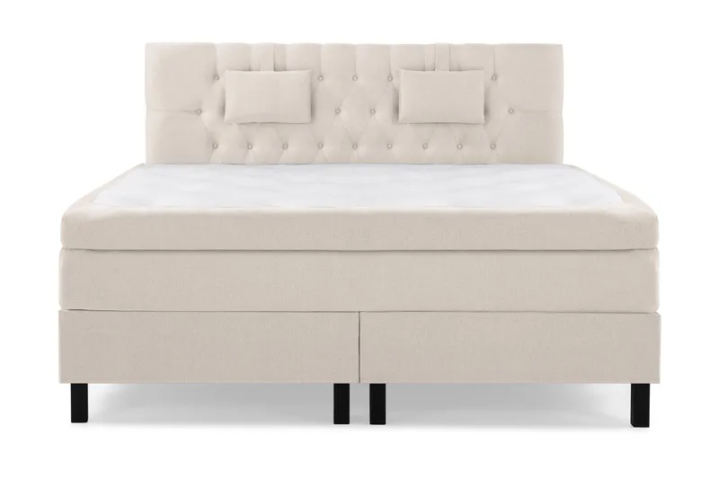 Lucky Komplett Sängpaket 160x200 Memory Diamant Sänggavel - Nackkudde Liten Beige — Bedly