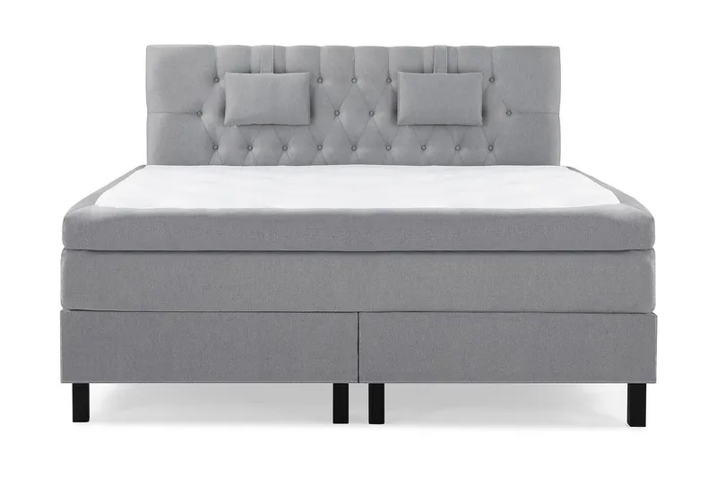 Lucky Komplett Sängpaket 160x200 Memory Diamant Sänggavel - Nackkudde Liten Mellangrå — Bedly