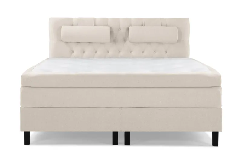 Lucky Komplett Sängpaket 160x200 Memory Diamant Sänggavel - Nackkudde Stor Beige — Bedly