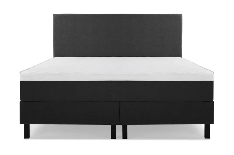 Lucky Komplett Sängpaket 160x200 Skum Slät Sänggavel - Svart/Grå — Bedly
