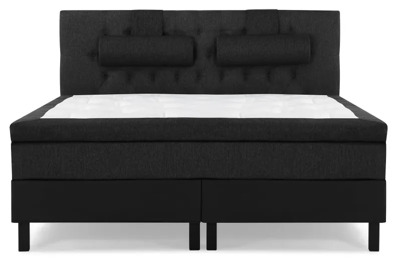 Lucky Komplett Sängpaket 180x200 Latex Diamant - Nackkudde Stor Svart/Grå/PU — Bedly
