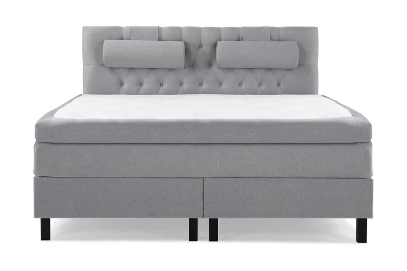 Lucky Komplett Sängpaket 180x200 Latex Diamant Sänggavel - Nackkudde Stor Mellangrå — Bedly