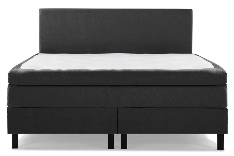 Lucky Komplett Sängpaket 180x200 Latex Slät Sänggavel - Svart/Grå — Bedly