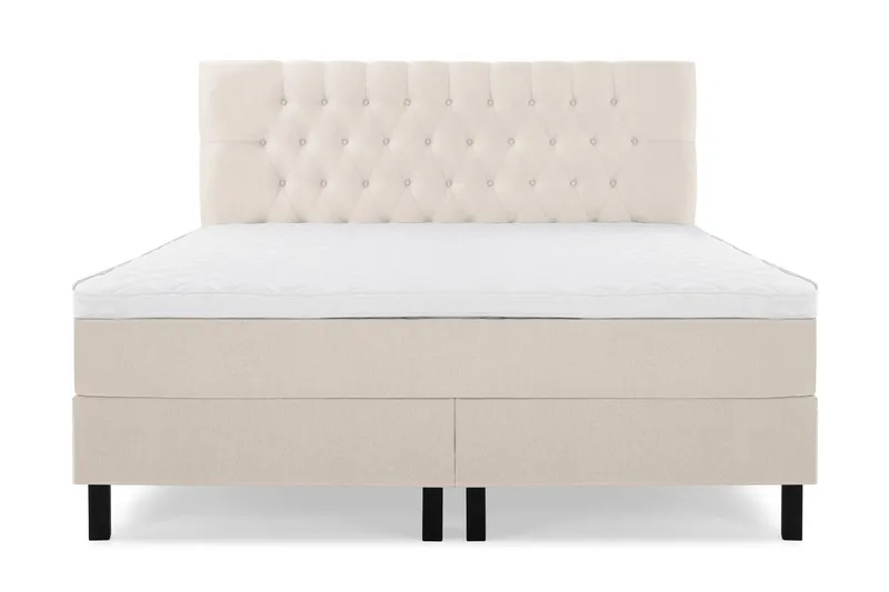 Lucky Komplett Sängpaket 180x200 Skum Diamant Sänggavel - Beige — Bedly
