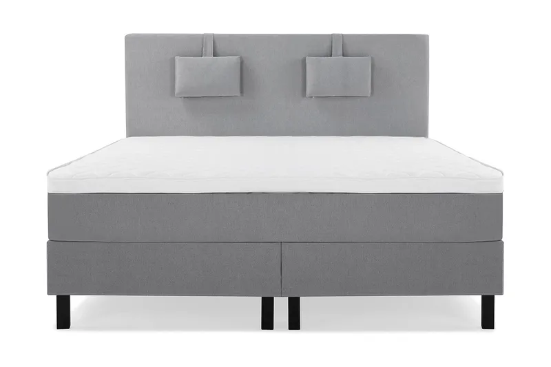 Lucky Komplett Sängpaket 180x200 Skum Slät Sänggavel - Nackkudde Liten Mellangrå — Bedly