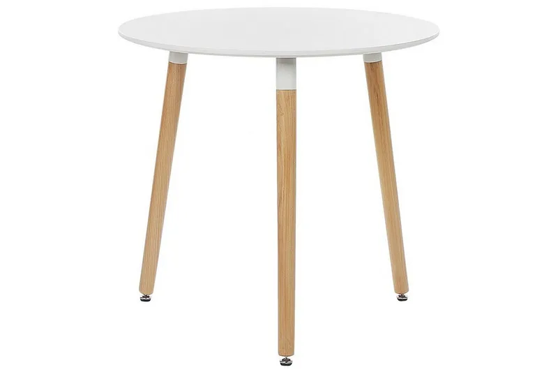 Magog Matbord 80 cm Rund - Vit/Ljusbrun — Vit/Ljusbrun