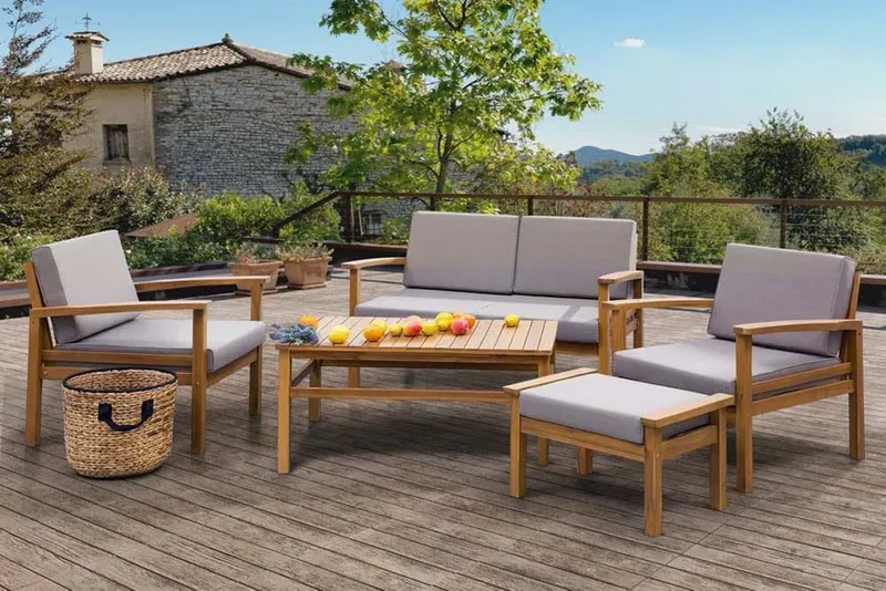 Manila Loungegrupp Utomhus 102 cm - Trä/Natur — Trä/Natur