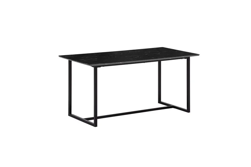 Matbord Wohnling Industriell loftstil, MDF med metallben med gyllene spets Marmor, Svart, 200x90 cm - Marmor, Svart, 200x90 cm — Wohnling