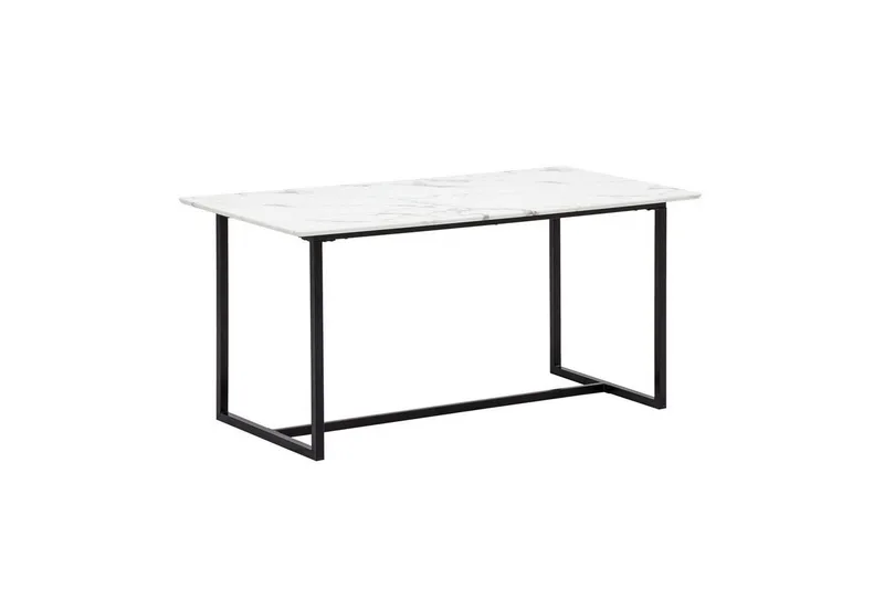 Matbord Wohnling Industriell loftstil, MDF med metallben med gyllene spets Marmor, Vit, 200x90 cm - Marmor, Vit, 200x90 cm — Wohnling
