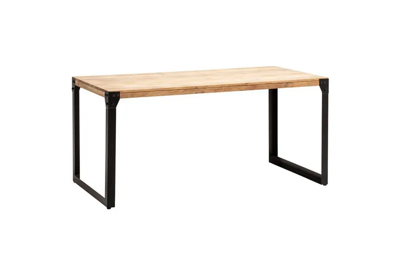 Matbord Wohnling massivt trä med raka metallben, industriell loftstil 180x90 cm - 180x90 cm — Wohnling