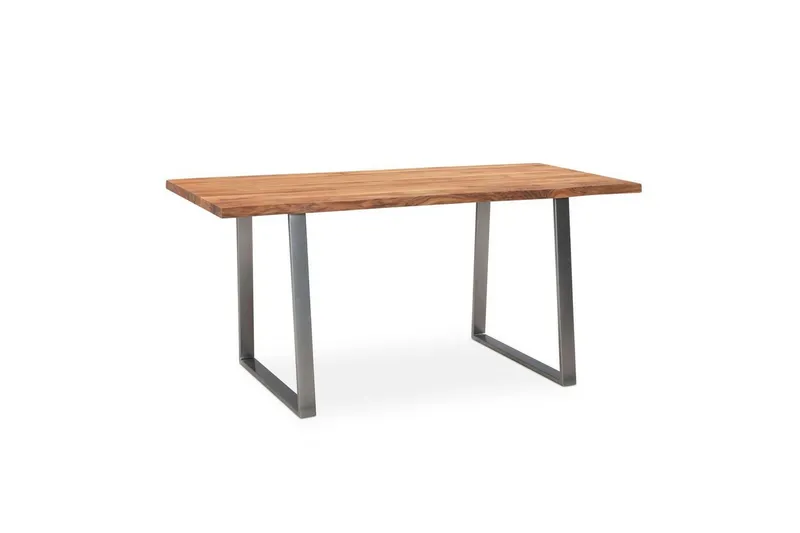 Matbord Wohnling Massivt trä med trädkanter, rektangulär, lantlig stil Silver, Rak, 140x80 cm - Silver, Rak, 140x80 cm — Wohnling