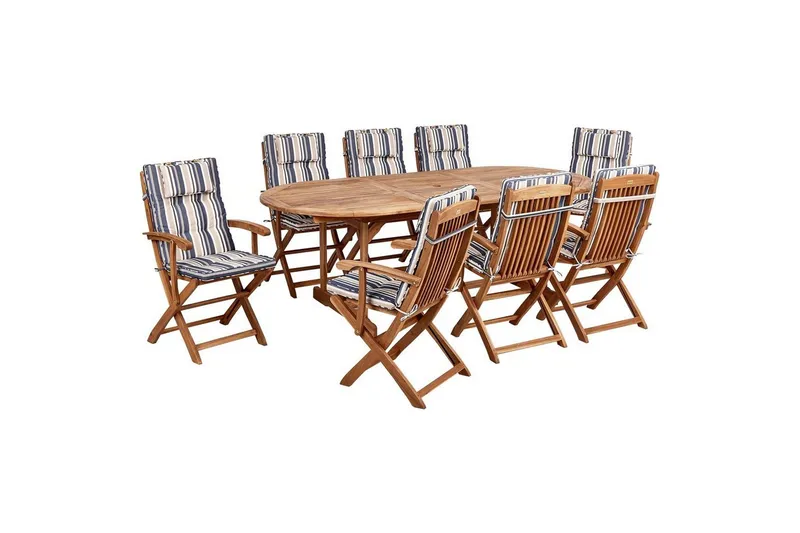 Matsalsset Maui II Flerfärgad/beige/blå/ljus trä, 8-Sits - Flerfärgad/beige/blå/ljus trä, 8-Sits — Flerfärgad/beige/blå/ljus trä, 8-Sits