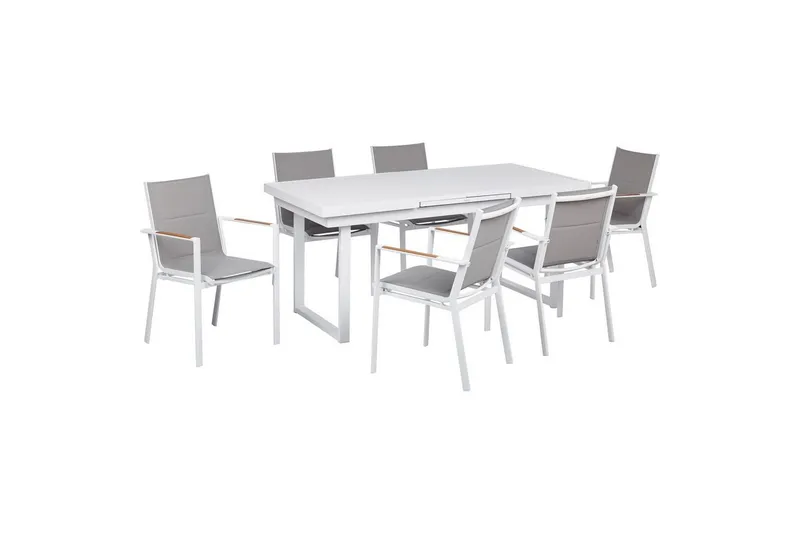 Matsalsset Valcanetto/Busseto Vitt/grått/ljust trä, 6-Sits - Vitt/grått/ljust trä, 6-Sits — Vitt/grått/ljust trä, 6-Sits