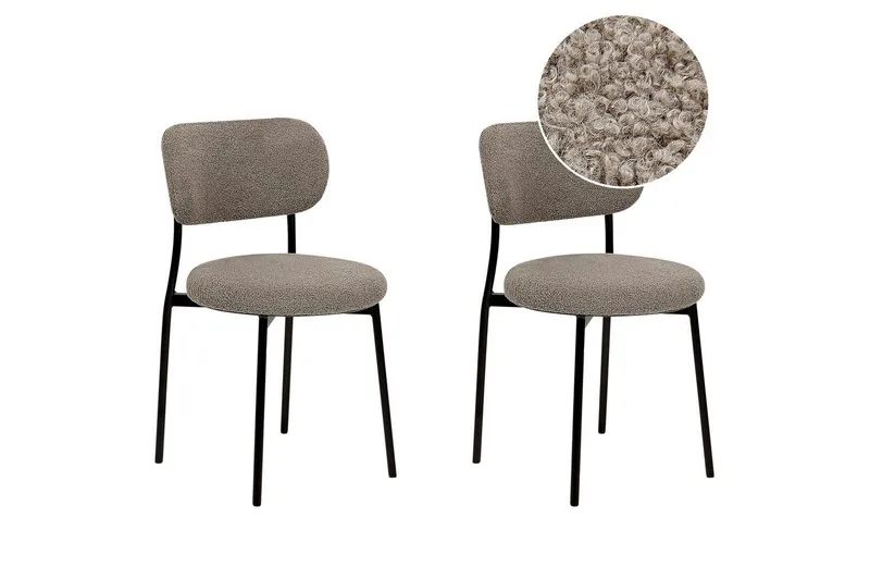 Matsalsstol Casey set om 2 Taupe-Svart - Taupe-Svart — Taupe-Svart