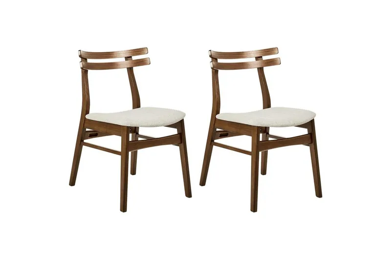 Matsalsstol Cynthiana set om 2 Mörk Trä-Beige - Mörk Trä-Beige — Mörk Trä-Beige