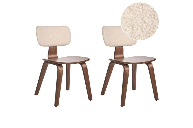 Matsalsstol Lucinda set om 2 Beige-Mörkt Trä - Beige-Mörkt Trä — Beige-Mörkt Trä