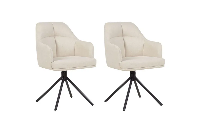 Matsalsstol Mira set om 2 Beige-Svart - Beige-Svart — Beige-Svart