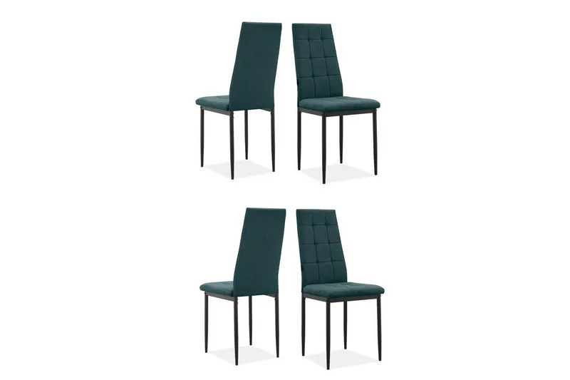Matstol Becca set om 4 Tyg/Metall, Mörkgrön - Tyg/Metall, Mörkgrön — Loft24