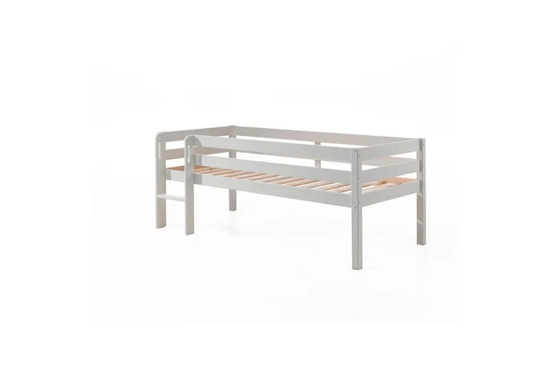 Mellanhög säng med stege Pino Vit, 85 cm - Vit, 85 cm — Vit, 85 cm