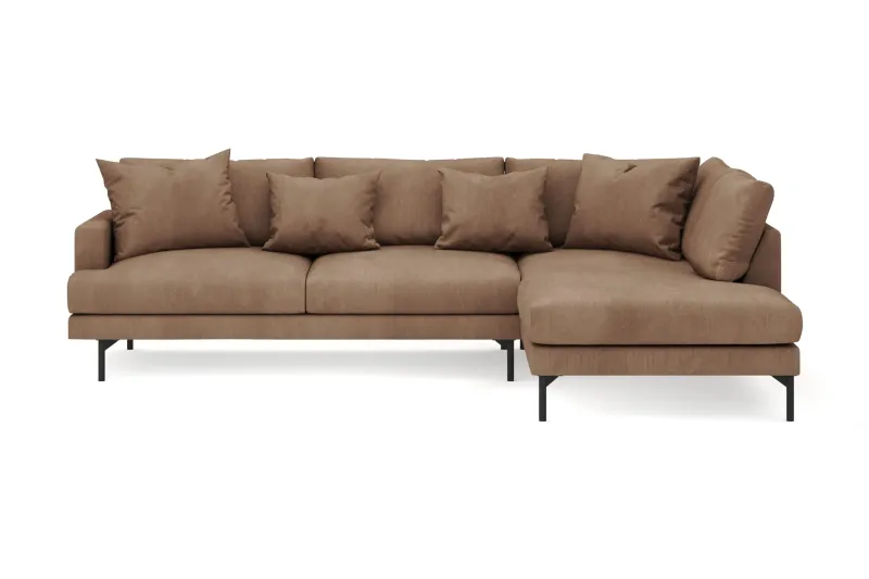 Menard 4-sits Högervänd L-formad Djup Schäslongsoffa i Manchester - Brun (Art.nr 3098214) — Brun