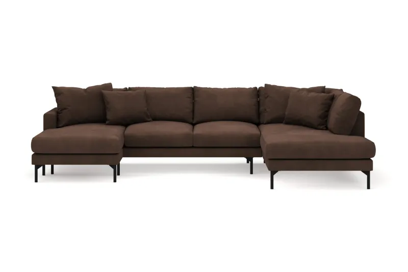 Menard 4-sits Högervänd Stor U-formad Djup Soffa med Divan och Schäslong i Manchester - Brun (Art.nr 3098241) — Brun