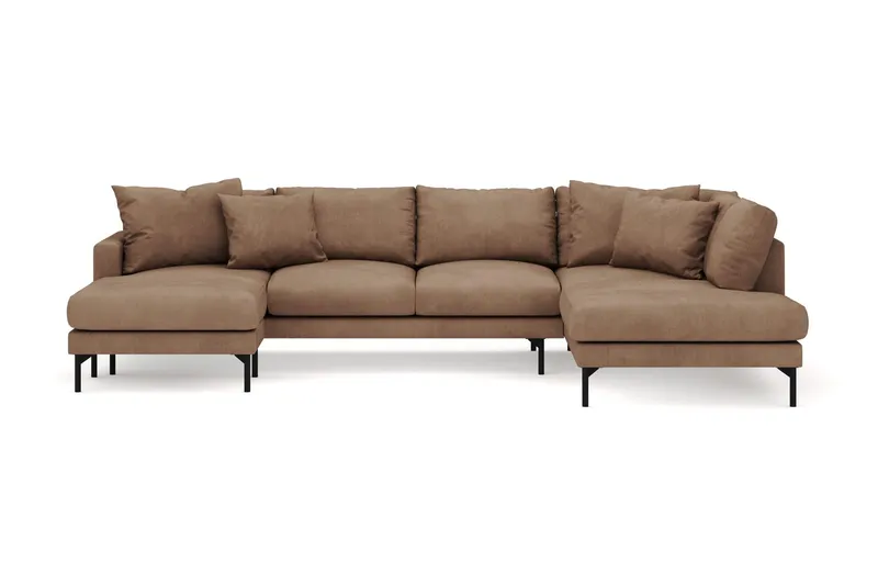 Menard 4-sits Högervänd Stor U-formad Djup Soffa med Divan och Schäslong i Manchester - Brun (Art.nr 3098220) — Brun