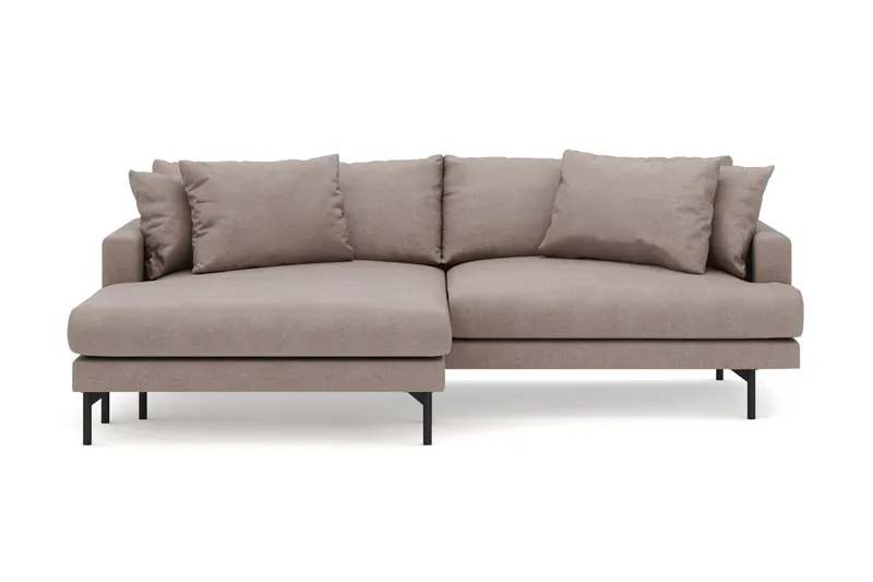 Menard 4-sits Vänstervänd L-formad Divansoffa i Tyg - Brun (Art.nr 3098284) — Brun