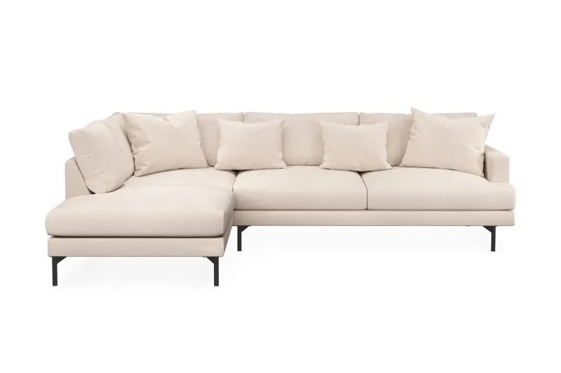 Menard 4-sits Vänstervänd L-formad Djup Schäslongsoffa i Tyg - Beige (Art.nr 1481483) — Scandi Days