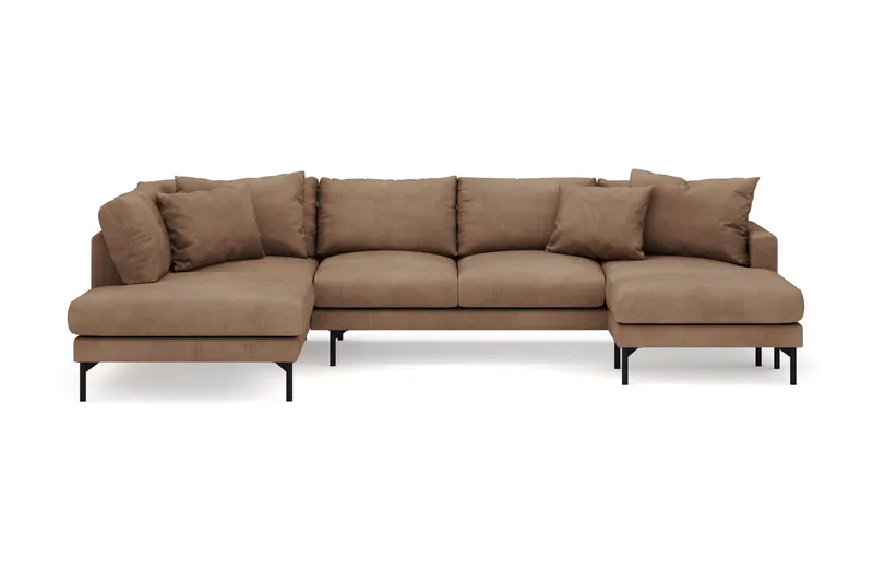 Menard 4-sits Vänstervänd Stor U-formad Djup Large Soffa med Divan och Schäslong i Manchester - Brun (Art.nr 3098249) — Brun