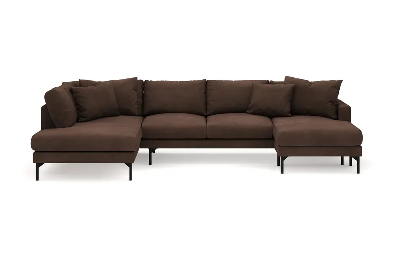 Menard 4-sits Vänstervänd Stor U-formad Djup Large Soffa med Divan och Schäslong i Manchester - Brun (Art.nr 3098221) — Brun