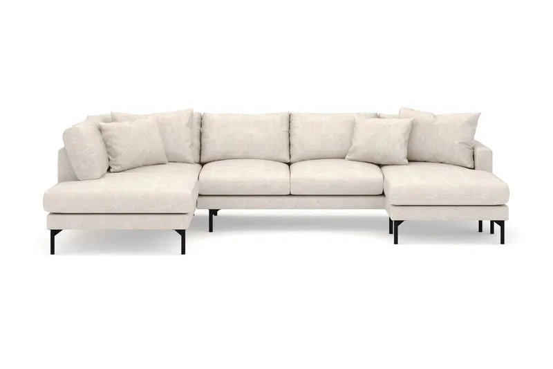 Menard 4-sits Vänstervänd Stor U-formad Djup Large Soffa med Divan och Schäslong i Tyg - Beige (Art.nr 3098252) — Beige