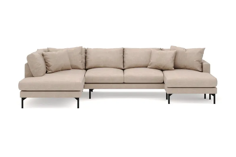 Menard 4-sits Vänstervänd Stor U-formad Djup Large Soffa med Divan och Schäslong i Tyg - Beige (Art.nr 3098265) — Scandi Days
