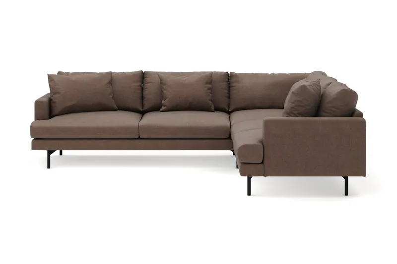 Menard 6-sits Högervänd L-formad Hörnsoffa i Tyg - Brun (Art.nr 3098290) — Brun